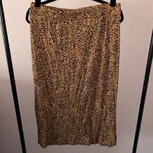 Leopard Animal Print Comfortable Midi Skirt - Date Night Business Casual Travel